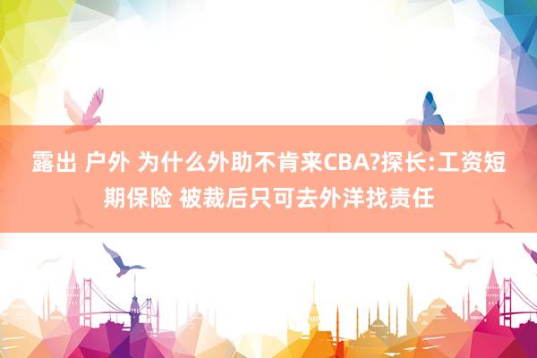 露出 户外 为什么外助不肯来CBA?探长:工资短期保险 被裁后只可去外洋找责任