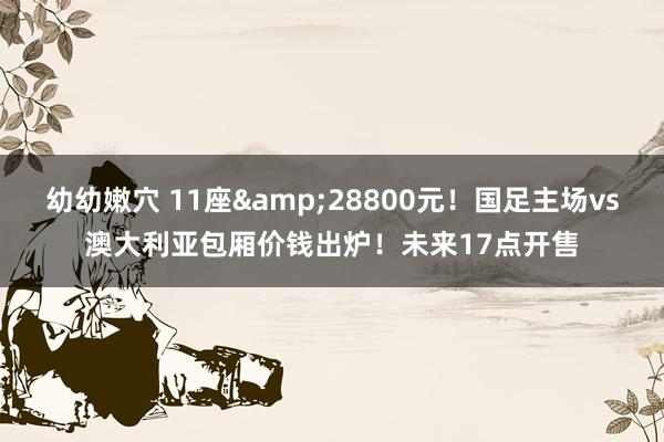 幼幼嫩穴 11座&28800元！国足主场vs澳大利亚包厢价钱出炉！未来17点开售