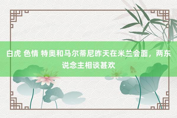 白虎 色情 特奥和马尔蒂尼昨天在米兰会面，两东说念主相谈甚欢